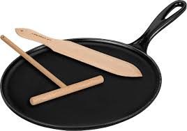 LE CREUSET- Gietijzeren pannenkoekpan in Mat Zwart 27cm