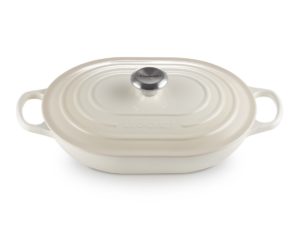 Le creuset - Oblong braad stoofpan bamboo Merinque