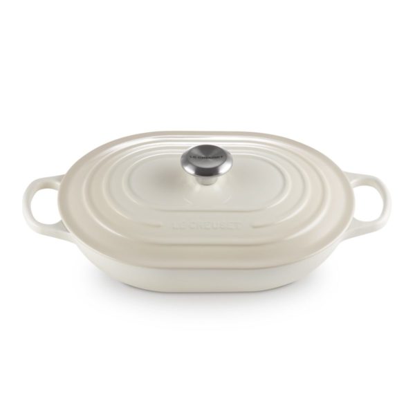 Le creuset - Oblong braad stoofpan bamboo Merinque