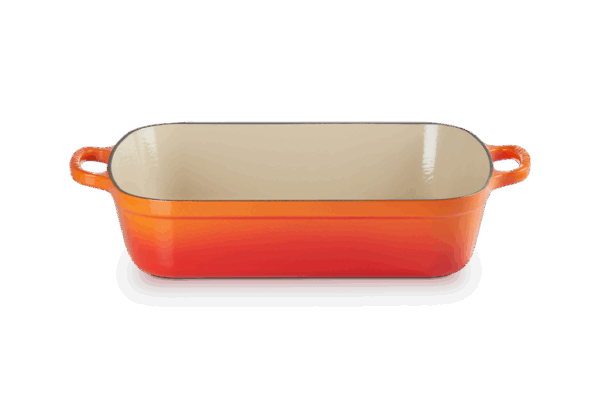 Le Creuset * Gietijzeren rechthoekige braadslede in Oranjerood 37cm 6,6l