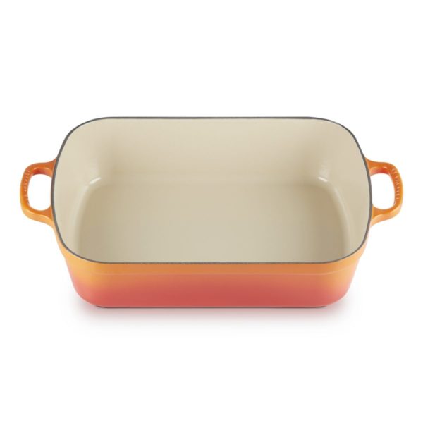 Le Creuset * Gietijzeren rechthoekige braadslede in Oranjerood 37cm 6,6l