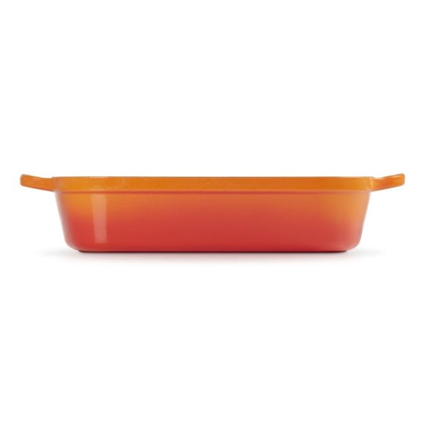 Le Creuset * Gietijzeren rechthoekige braadslede in Oranjerood 37cm 6,6l