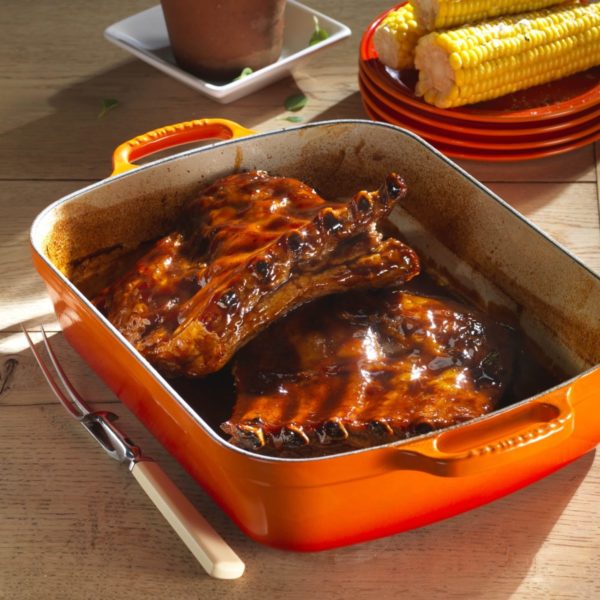 Le Creuset * Gietijzeren rechthoekige braadslede in Oranjerood 37cm 6,6l