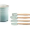 LE CREUSET - Geschenkset met Spatelpot + SPATELS SEA SALT
