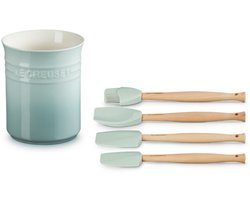 LE CREUSET - Geschenkset met Spatelpot + SPATELS SEA SALT