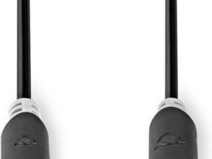 Nedis Stereo-Audiokabel - 3,5 mm Male - 3,5 mm Female - Verguld - 2.00 m - Rond - Antraciet - Doos