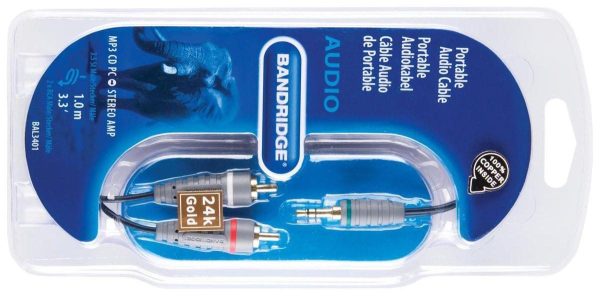 BANDRIDGE - AUDIO CABLE 3.5 TO RCA - 1M