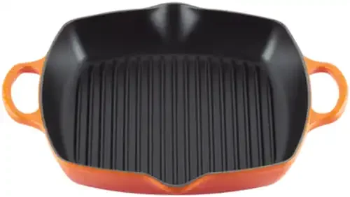 Le Creuset Gietijzeren Hoge Grillpan 30x30cm - Flame Le Creuset Gietijzeren Hoge Grillpan 30x30cm - Flame