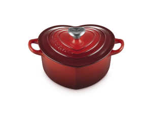 LE CREUSET - Braadpan Hart in Geëmailleerd Gietijzer met RVS Hartjesknop 20 cm - 1.9L Cerise LE CREUSET - Braadpan Hart in Geëmailleerd Gietijzer met RVS Hartjesknop 20 cm - 1.9L Cerise