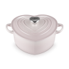 LE CREUSET - Braadpan Hart in Geëmailleerd Gietijzer met RVS Hartjesknop Shell Pink