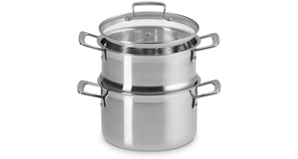 LE CREUSET - 2-delige Stomer Set met Glazen Deksel LE CREUSET - 2-delige Stomer Set met Glazen Deksel