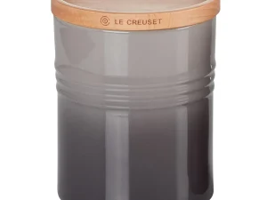 LE CREUSET - Voorraadpot Aardewerk Houten Deksel Flint LE CREUSET - Voorraadpot Aardewerk Houten Deksel Flint