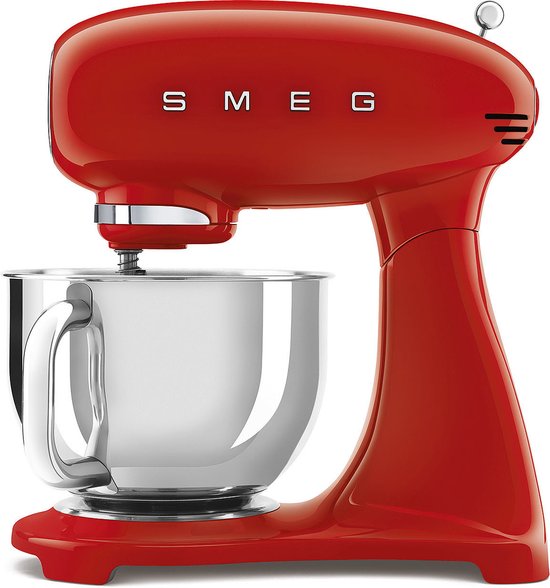 Smeg - KEUKENROBOT SMF03 + SHORT + GLAZEN KOM Rood Smeg - KEUKENROBOT SMF03 + SHORT + GLAZEN KOM Rood