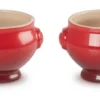 LE CREUSET - Aardewerken Soepkom per 2 in Kersenrood 600ml