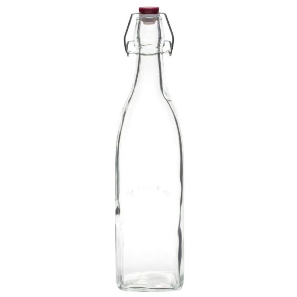 KILNER - VIERKANTE FLES MET PLASTIC BEUGELSLUITIN